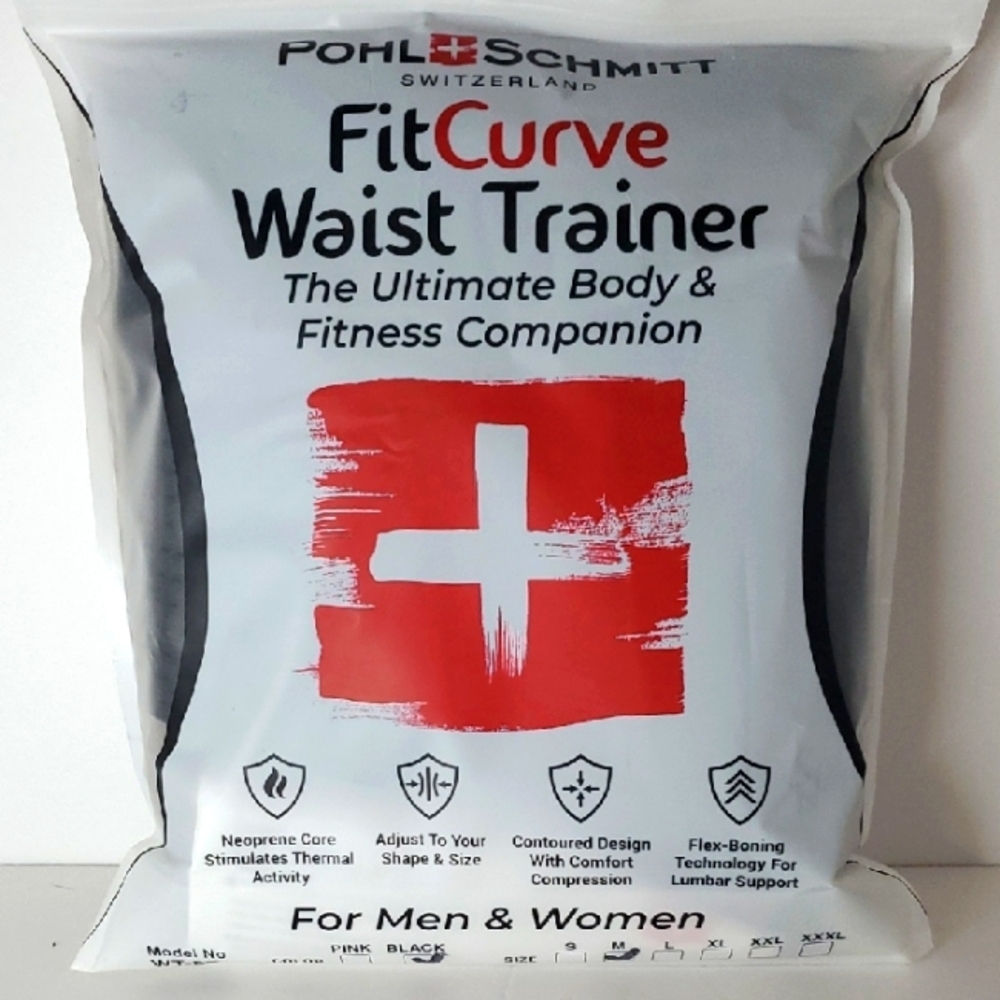 Waist Trainer M Medium Black Men Women Fitness Body Curve Neoprene Core Contour